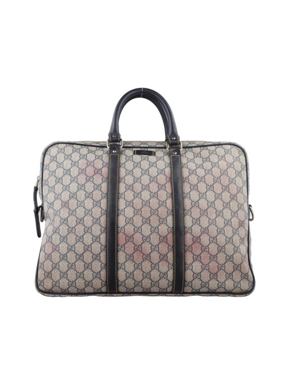 Gucci GG Plus Supreme Beige Black Canvas Handbag